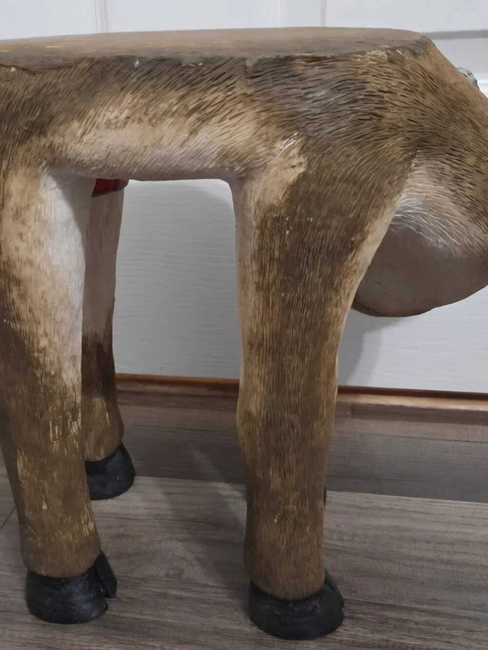 Christmas Deer Sculpted Resin Flat Top Plant Stand Foot Stool Animal Art 11